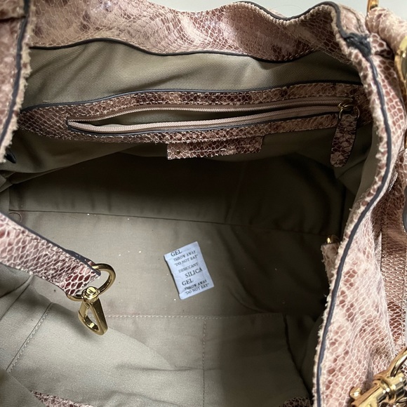 G.I.L.I Python Leather Slouch Large Tote Bag - Picture 6 of 13